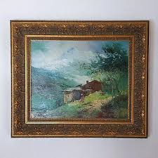 G Chiabert Oil On Canvas Mountain Landscape Painting 20th C. Italy | eBay