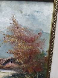 Mountain Valley Landscape Scene Signed Oil Painting Elegantly Framed | eBay