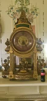 Large Neoclassical Carved Giltwood Mantel Clock Allegory of ...