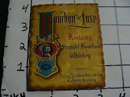 Original Vintage label: BOURBON de LUXE kentucky louisville ...