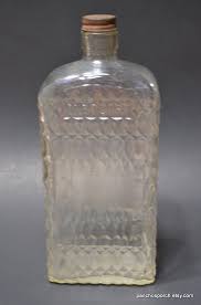 Vintage Quilted Glass Liquor Bottle: Oval Pattern, Federal ...