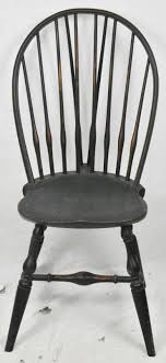 Wallace Nutting Black Brace Back Windsor Chair Bench Made ...