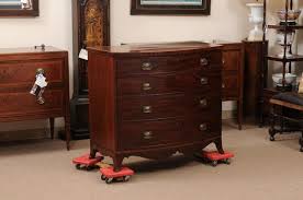 English 19th Century Bowfront Chest with String Inlay and Splayed Feet For Sale at 1stDibs