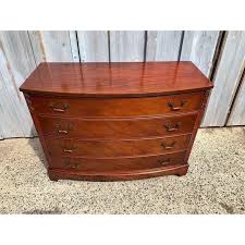 Mid 20th Century George III Style Mahogany Bow Front Chest | Chairish