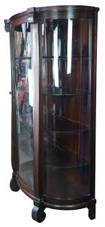 Antique American Empire Mahogany Bow Front Curio China Display Cabinet at 1stDibs | empire china cabinet, bow front china cabinet