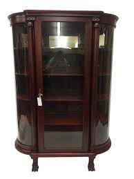 Antique China Cabinet, Paw Foot, Bow Front