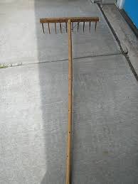 Vintage Wooden Hay Rake Hand Carved Amish Shaker Excellent Condition | eBay