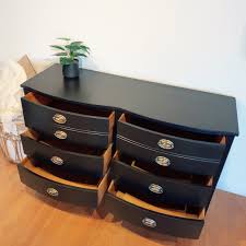 SOLD- Black Dresser 6 Drawer Chest of Drawers - Antique ...