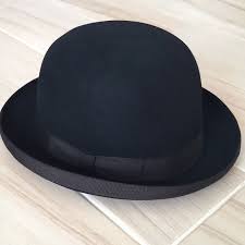 Derby | Accessories | Vintage Black Wool Felt Bowler Hat Derby Size 7 8 | Poshmark