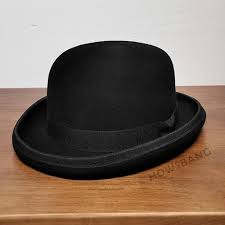 Black/Brown Derby Hat Wool Theater Bowler Hat Vintage Costumes Roll Brim Knight Hat Big Head Equestrian Hat, Black 56-58cm, Medium : Amazon.ca: Clothing, Shoes & Accessories