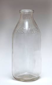 Mid-century Glass Milk Bottle - 9" Quart- KCMDA Imprint for ...