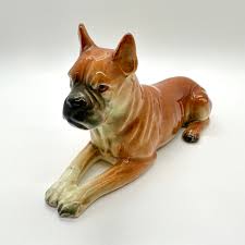 Vintage Ceramic Laying Boxer Figurine - Etsy