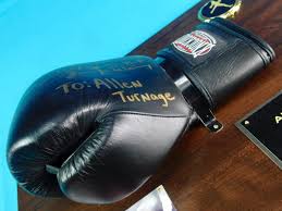 JAMES WARRING Autographed to Allen Turnage Boxing Glove On Plaque | eBay