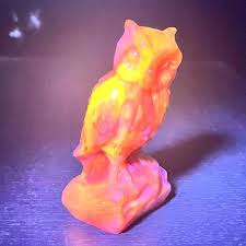 Vaseline Glass Owl - Etsy Singapore