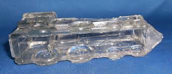 Vintage Train Locomotive Pressed Glass Candy Container T.H. ...