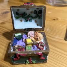 Vintage Santa on Top of Treasure Chest Toy Box of Toys ...