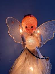Vintage 1950s 1960s Cute Gold Tree Top Angel With Working Lights | eBay