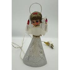 Vintage Christmas Angel Tree Topper Silver Dress & Flocked White Body Tested - Etsy