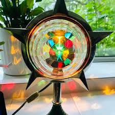 Vintage Bradford Celestial Star Rotating Light Tree Topper ...