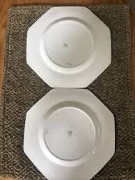 9 Antique Wedgwood Octagonal Salad Plates Yellow Border Band ...