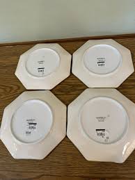 Set of 4 ~ Waverly Tahiti Palm Tree ~ Salad Plates ~ Octagon ...