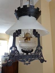 Antique 1870s Charles Parker Cast Iron Hanging Oil Lamp ...