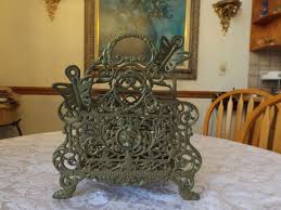 Rare Art Nouveau Antique Bronze Ornate Footed Letter Holder ...