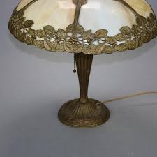 Antique Arts and Crafts Bradley and Hubbard School Slag Glass Table Lamp, Circa 1920 at 1stDibs | bradley & hubbard lamp identification, bradley & hubbard oil lamp identification, slag lamp identification