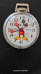 Mickey Mouse Pocket Watch Bradley In Antique Pocket Watches for sale | eBay
