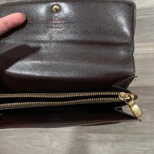 authentic louis vuitton damier ebene long wallet... | Depop