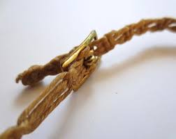 70s Waxed Macrame Hemp Necklace Mother of Pearl Shells ...