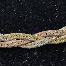 Vintage ITALY 925 Sterling Silver Tri-Color Braided ...