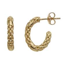 Karat Rush 14k Gold Popcorn Hoop Earrings
