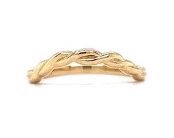 Curved Braided Rope Style Wedding Band in 14k Yellow Gold - Etsy