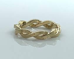 14K Gold Braided Band. 14K Yellow Gold Braided Wedding Ring ...