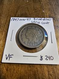 Rare 1847 Over 47 Braided Hair Large Cent Very Fine Vintage United States Currency - Etsy UK