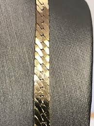 14 Karat Yellow Gold Herringbone Necklace - 18" Long ...