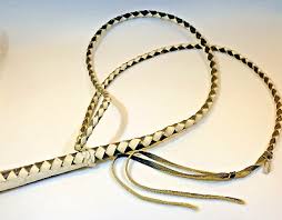 WHIP BRAIDED BLACK AND WHITE LEATHER BODY approx ...