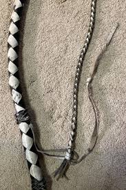 Vintage 10” Foot Handcrafted Leather Bullwhip Whip Black and ...