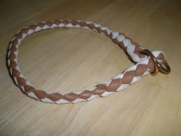 Braided Leather Slip Collar, 3/8" X 18", Camel & WHITE, Solid ...