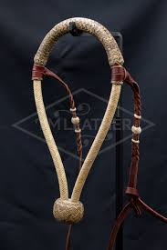 1/2" Natural & Chocolate Rawhide Bosal w/ Leather Hanger w ...