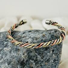 Braided Three Metal Bracelet - Etsy