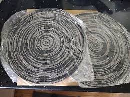 Shon Life Style Round Beaded Placemats Silver & Black 13", 2 ...