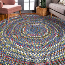 Rhody Rug 8 X 8 (ft) Braided Sapphire Round Indoor/Outdoor ...