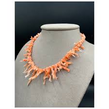 Branch Coral Necklace Pink Salmon Graduated Bib necklace ...