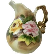 Enesco Small Creamer Roses Gold Accents Ceramic Pitcher ...