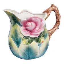 Bright Bold Ceramic Botanical Floral Motif Tea Pitcher in ...