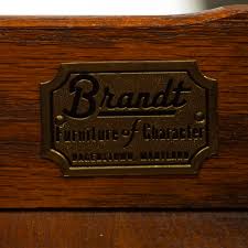 Vintage BRANDT Stepback End Table with Tooled Leather Top | Grandview Mercantile