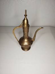 Vintage Etched Brass Aftaba (Teapot, Coffee, Water) 8” Tall India | eBay