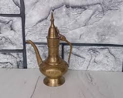 Brass Coffee Pot, Brass Ewer, Arabic Dallah, Traditional Middle East Pewter, Oriental Gift - Etsy